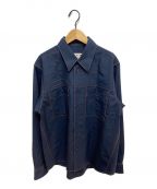 MARNIマルニ）の古着「コントラストステッチシャツ」｜ネイビー