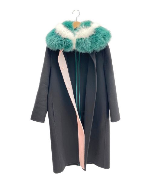 FENDI（フェンディ）FENDI (フェンディ) FOXファー付コート ブラック サイズ:40の古着・服飾アイテム