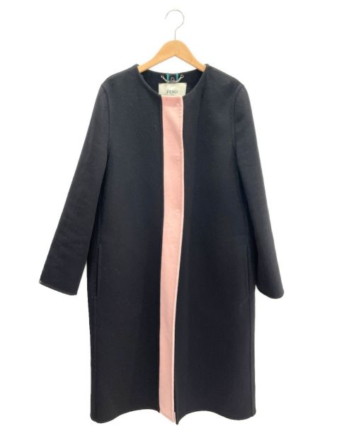 FENDI（フェンディ）FENDI (フェンディ) FOXファー付コート ブラック サイズ:40の古着・服飾アイテム