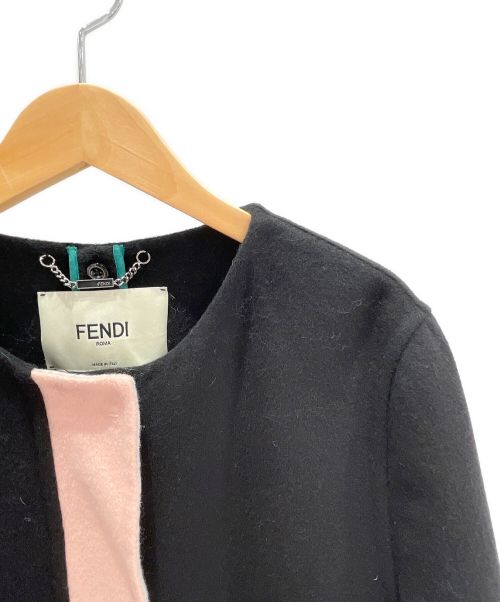 FENDI（フェンディ）FENDI (フェンディ) FOXファー付コート ブラック サイズ:40の古着・服飾アイテム