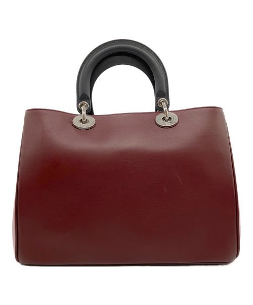 Christian Dior（クリスチャン ディオール）Christian Dior (クリスチャン ディオール) DIORISSIMOバイカラー2WAYバッグ ボルドー×ピンクの古着・服飾アイテム