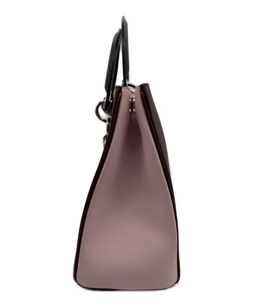 Christian Dior（クリスチャン ディオール）Christian Dior (クリスチャン ディオール) DIORISSIMOバイカラー2WAYバッグ ボルドー×ピンクの古着・服飾アイテム