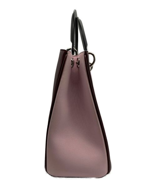 Christian Dior（クリスチャン ディオール）Christian Dior (クリスチャン ディオール) DIORISSIMOバイカラー2WAYバッグ ボルドー×ピンクの古着・服飾アイテム