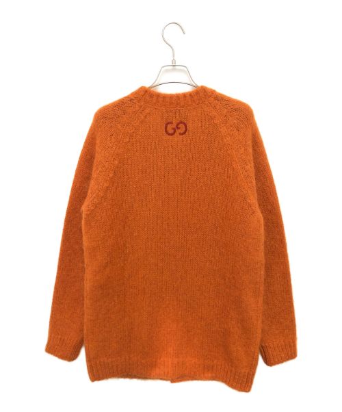 GUCCI（グッチ）GUCCI (グッチ) ラウンドカラーウールモヘヤカーディガン オレンジ サイズ:Lの古着・服飾アイテム