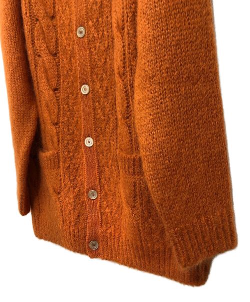 GUCCI（グッチ）GUCCI (グッチ) ラウンドカラーウールモヘヤカーディガン オレンジ サイズ:Lの古着・服飾アイテム