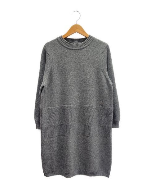 HERMES（エルメス）HERMES (エルメス) カシミヤニットワンピース グレー サイズ:38の古着・服飾アイテム