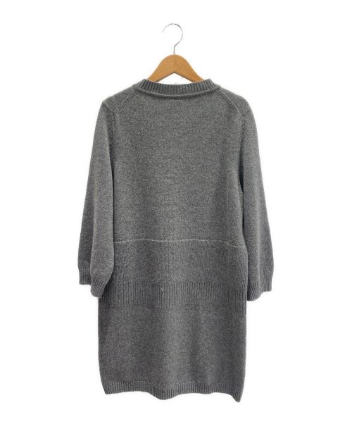 HERMES（エルメス）HERMES (エルメス) カシミヤニットワンピース グレー サイズ:38の古着・服飾アイテム