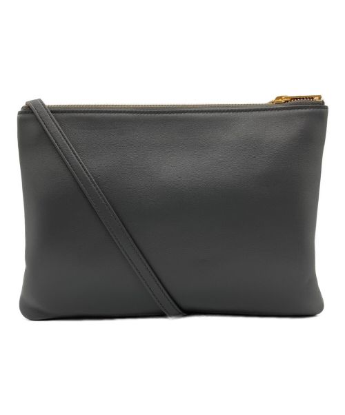 CELINE（セリーヌ）CELINE (セリーヌ) トリオラージレザーショルダーバッグ グレーの古着・服飾アイテム