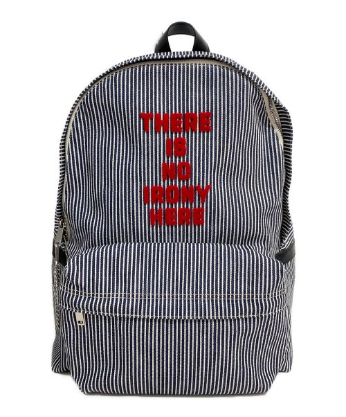 CELINE（セリーヌ）CELINE (セリーヌ) ヒッコリーデニムバックパック ライトグレー×ネイビーの古着・服飾アイテム