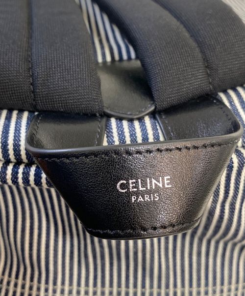 CELINE（セリーヌ）CELINE (セリーヌ) ヒッコリーデニムバックパック ライトグレー×ネイビーの古着・服飾アイテム