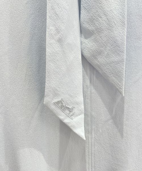 HERMES（エルメス）HERMES (エルメス) シルクボウタイワンピース ライトブルー サイズ:38の古着・服飾アイテム