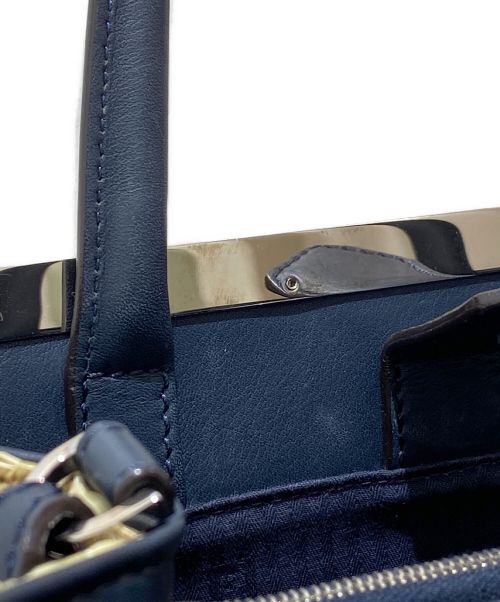 FENDI（フェンディ）FENDI (フェンディ) ストロー プチ トゥージュール ベージュ×ネイビーの古着・服飾アイテム