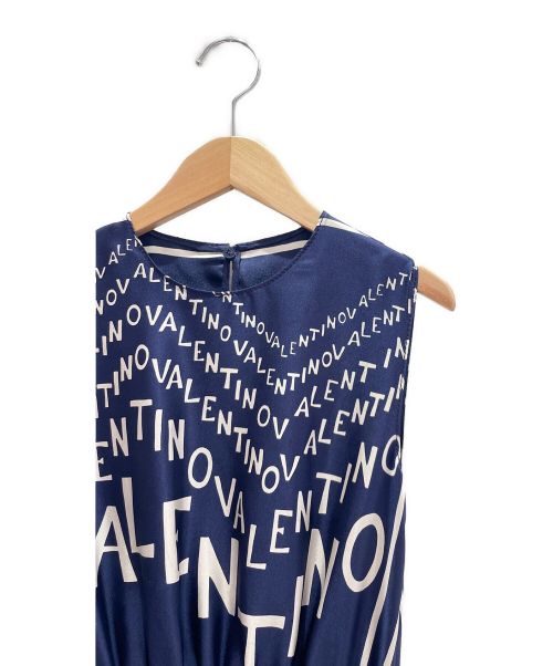 VALENTINO（ヴァレンティノ）VALENTINO (ヴァレンティノ) シェブロンドレス ネイビー サイズ:38の古着・服飾アイテム