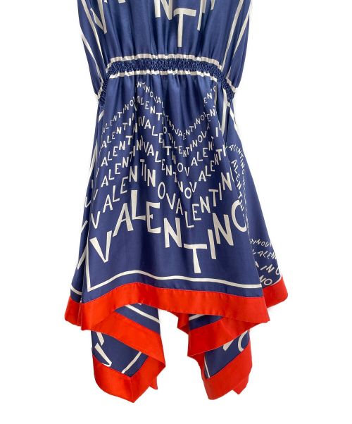 VALENTINO（ヴァレンティノ）VALENTINO (ヴァレンティノ) シェブロンドレス ネイビー サイズ:38の古着・服飾アイテム