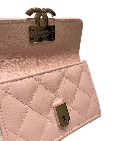 CHANEL（シャネル）CHANEL (シャネル) ダブルココクリップスモールフラップウォレット ピンク サイズ:-の古着・服飾アイテム