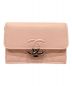 CHANEL（シャネル）の古着「ダブルココクリップスモールフラップウォレット」｜ピンク
