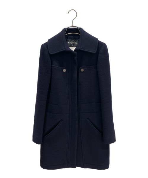 CHANEL（シャネル）CHANEL (シャネル) ウールロングコート ネイビー サイズ:36の古着・服飾アイテム
