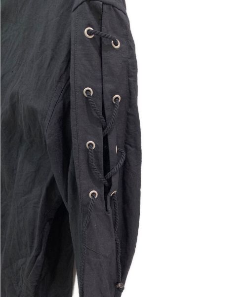 Saint Laurent Paris（サンローランパリ）Saint Laurent Paris (サンローランパリ) リネンレースアップシャツ ブラック サイズ:40の古着・服飾アイテム