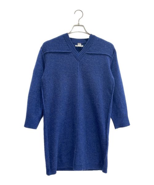 HERMES（エルメス）HERMES (エルメス) カシミヤニットワンピース ブルー サイズ:36の古着・服飾アイテム