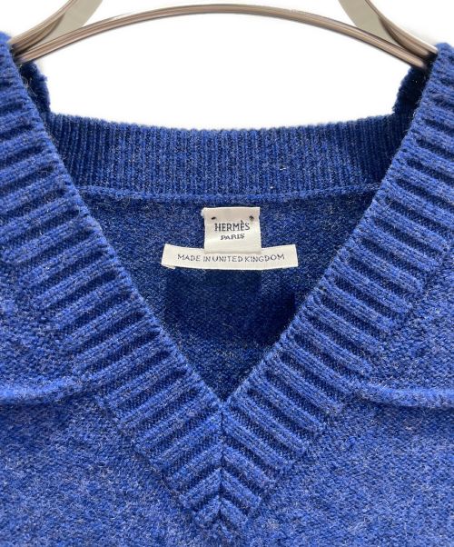 HERMES（エルメス）HERMES (エルメス) カシミヤニットワンピース ブルー サイズ:36の古着・服飾アイテム