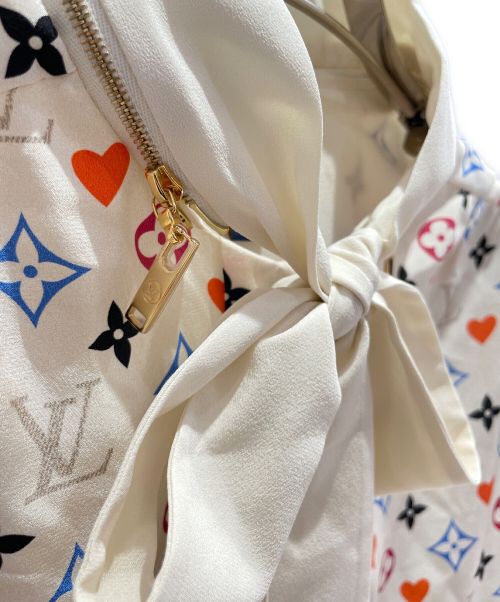 LOUIS VUITTON（ルイ ヴィトン）LOUIS VUITTON (ルイ ヴィトン) モノグラムフリルボウタイブラウス オフホワイト サイズ:36の古着・服飾アイテム