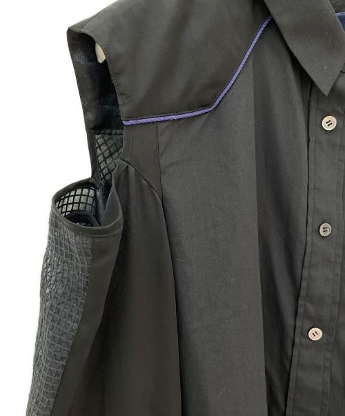 sacai（サカイ）sacai (サカイ) カットアウトシャツワンピース ネイビー×ブルー サイズ:1の古着・服飾アイテム