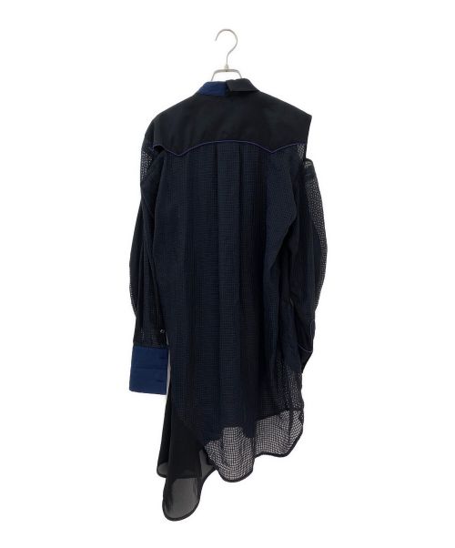 sacai（サカイ）sacai (サカイ) カットアウトシャツワンピース ネイビー×ブルー サイズ:1の古着・服飾アイテム