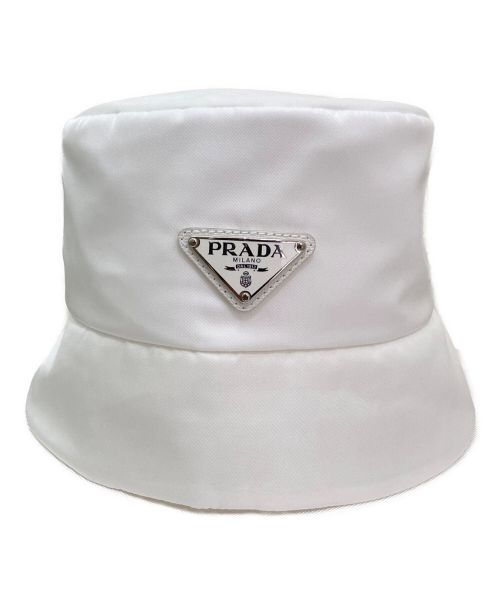 PRADA（プラダ）PRADA×adidas (プラダ × アディダス) Re-Nylon バケットハット ホワイト サイズ:54-57cmの古着・服飾アイテム