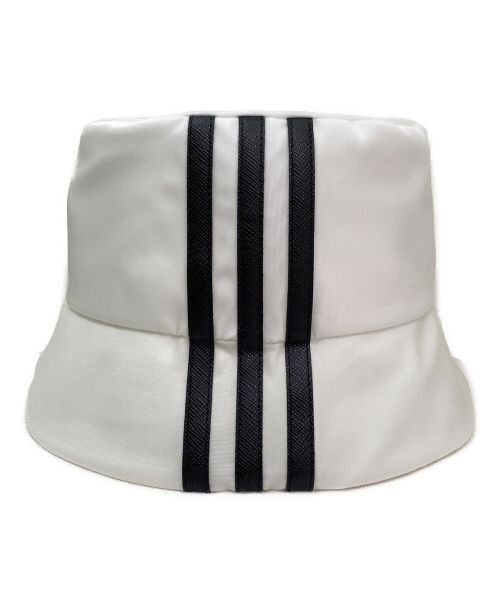 PRADA（プラダ）PRADA×adidas (プラダ × アディダス) Re-Nylon バケットハット ホワイト サイズ:54-57cmの古着・服飾アイテム
