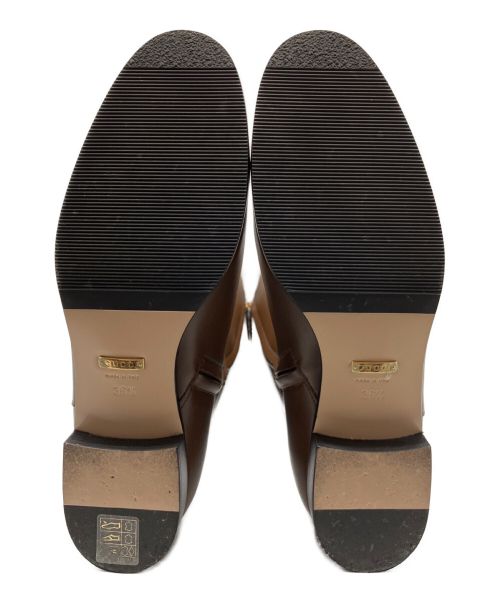 GUCCI（グッチ）GUCCI (グッチ) サイドジップロゴ装飾ロングブーツ ブラウン サイズ:36　1/2の古着・服飾アイテム
