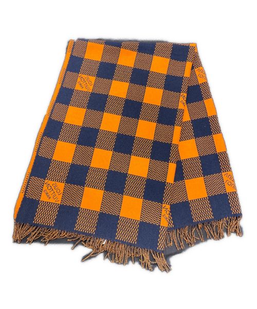 LOUIS VUITTON（ルイ ヴィトン）LOUIS VUITTON (ルイ ヴィトン) フリースウールブランケット オレンジ×ネイビー サイズ:-の古着・服飾アイテム