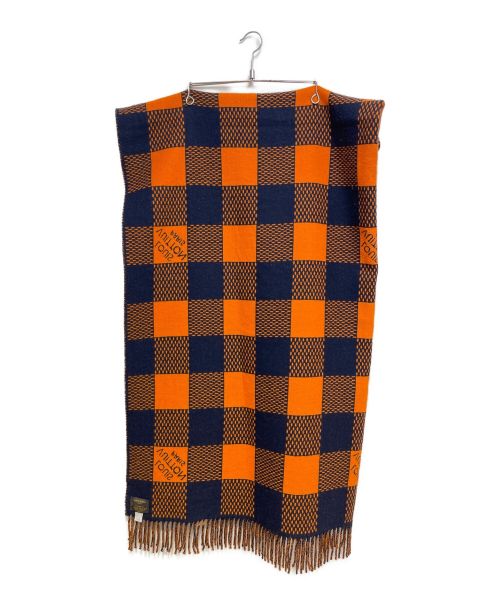 LOUIS VUITTON（ルイ ヴィトン）LOUIS VUITTON (ルイ ヴィトン) フリースウールブランケット オレンジ×ネイビー サイズ:-の古着・服飾アイテム