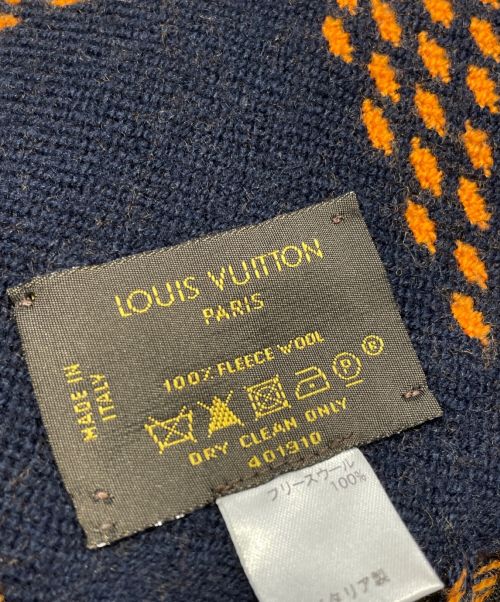 LOUIS VUITTON（ルイ ヴィトン）LOUIS VUITTON (ルイ ヴィトン) フリースウールブランケット オレンジ×ネイビー サイズ:-の古着・服飾アイテム