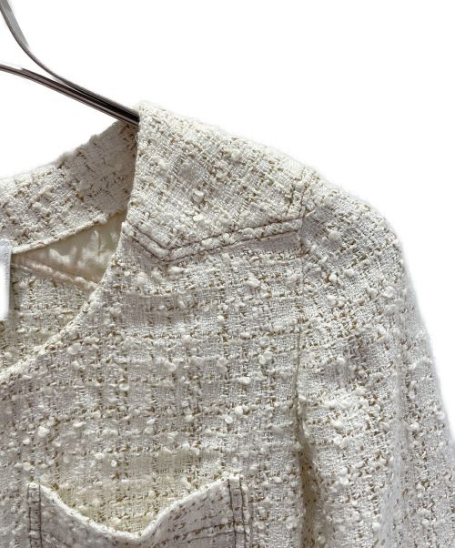 CHANEL（シャネル）CHANEL (シャネル) ココボタンツイードジャケット ホワイト サイズ:36の古着・服飾アイテム