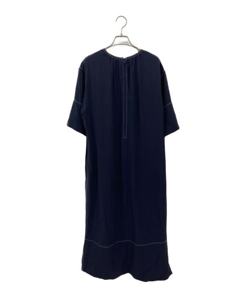 MARNI（マルニ）MARNI (マルニ) コントラストステッチシフトドレス ネイビー サイズ:38の古着・服飾アイテム