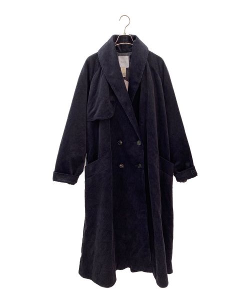 patou（パトゥ）patou (パトゥ) コーデュロイトレンチコート ブラック サイズ:38の古着・服飾アイテム