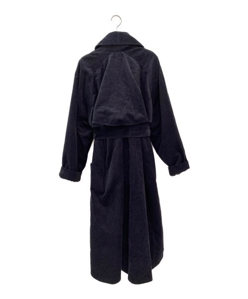 patou（パトゥ）patou (パトゥ) コーデュロイトレンチコート ブラック サイズ:38の古着・服飾アイテム