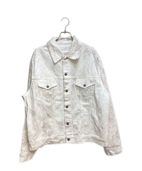 Maison Margiela（メゾンマルジェラ）Maison Margiela  (メゾンマルジェラ) ブリーチデニムジャケット ホワイト×ベージュ サイズ:48の古着・服飾アイテム
