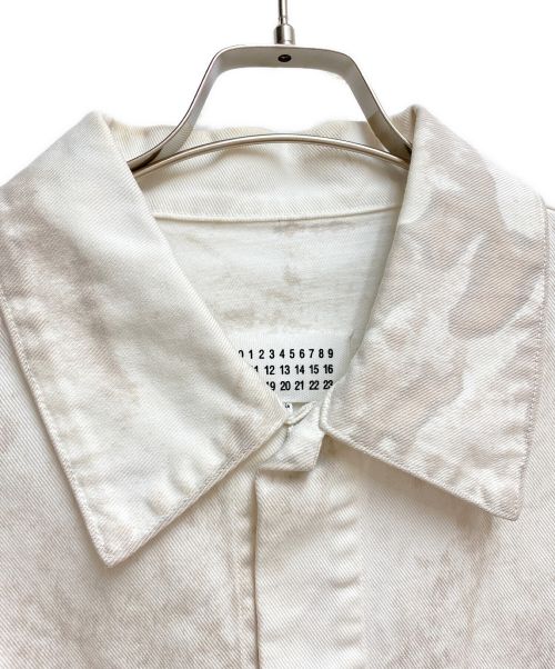 Maison Margiela（メゾンマルジェラ）Maison Margiela  (メゾンマルジェラ) ブリーチデニムジャケット ホワイト×ベージュ サイズ:48の古着・服飾アイテム