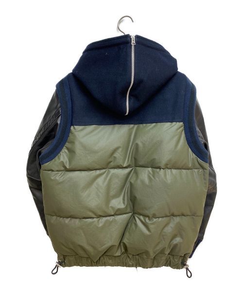 sacai（サカイ）sacai (サカイ) 21AW アームレザーパテッドジャケット オリーブ×ブラック サイズ:1の古着・服飾アイテム