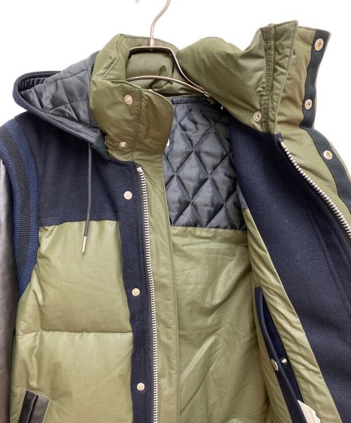 sacai（サカイ）sacai (サカイ) 21AW アームレザーパテッドジャケット オリーブ×ブラック サイズ:1の古着・服飾アイテム