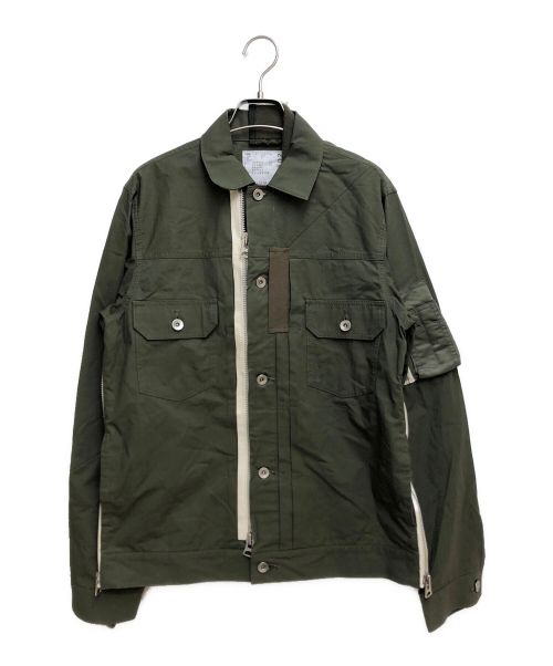 sacai（サカイ）sacai (サカイ) Cotton Nylon Oxford Blouson オリーブ サイズ:1の古着・服飾アイテム