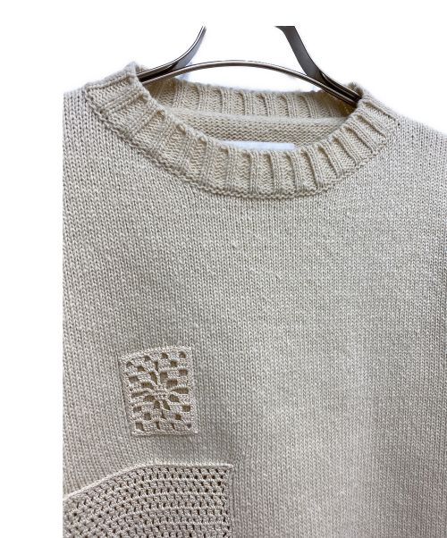 JIL SANDER（ジルサンダー）JIL SANDER (ジルサンダー) クロッシェプルオーバーニット アイボリー サイズ:48の古着・服飾アイテム