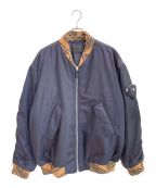 PRADAプラダ）の古着「Re Nylon Knit Bomber Jacket」｜ネイビー×ベージュ
