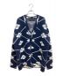 PRADA（プラダ）の古着「21AW ジャガードウールカシミヤカーディガン」｜ネイビー×ホワイト