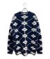 PRADA (プラダ) 21AW ジャガードウールカシミヤカーディガン ネイビー×ホワイト サイズ:S：128000円