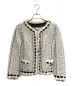 CHANEL（シャネル）の古着「ツイード スパンコール シフォンノーカラージャケット」｜アイボリー