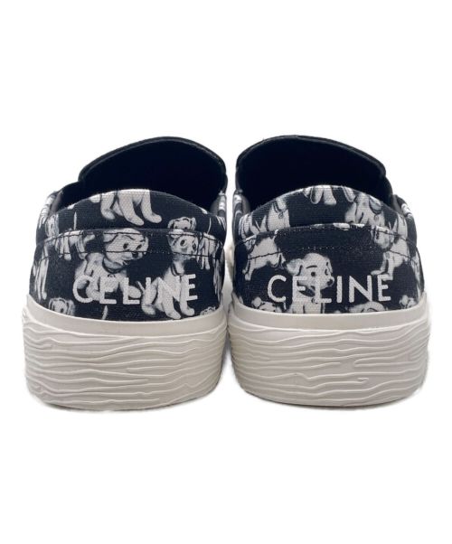 CELINE（セリーヌ）CELINE (セリーヌ) 22SS BRAIN ON 2020プリント CELINE エリオット スリッポン ブラック×ホワイト サイズ:42 未使用品の古着・服飾アイテム
