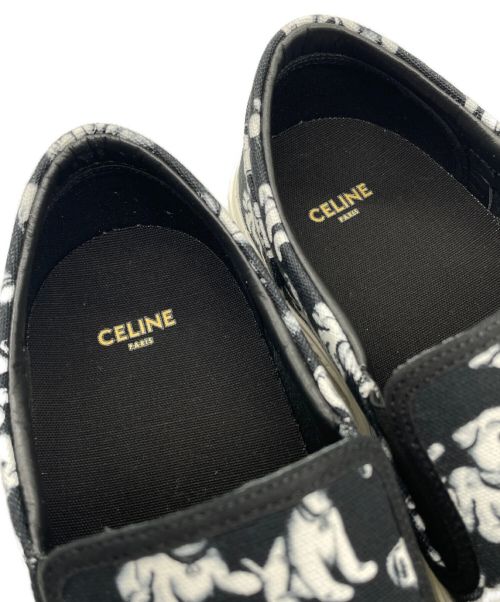 CELINE（セリーヌ）CELINE (セリーヌ) 22SS BRAIN ON 2020プリント CELINE エリオット スリッポン ブラック×ホワイト サイズ:42 未使用品の古着・服飾アイテム