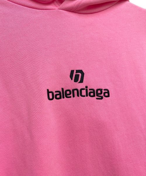 BALENCIAGA（バレンシアガ）BALENCIAGA (バレンシアガ) SPONSOR MEDIUM FIT HOODIE ピンク サイズ:Mの古着・服飾アイテム